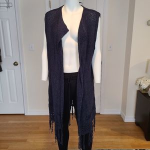 Flame Sleeveless open front cardigan, Size M